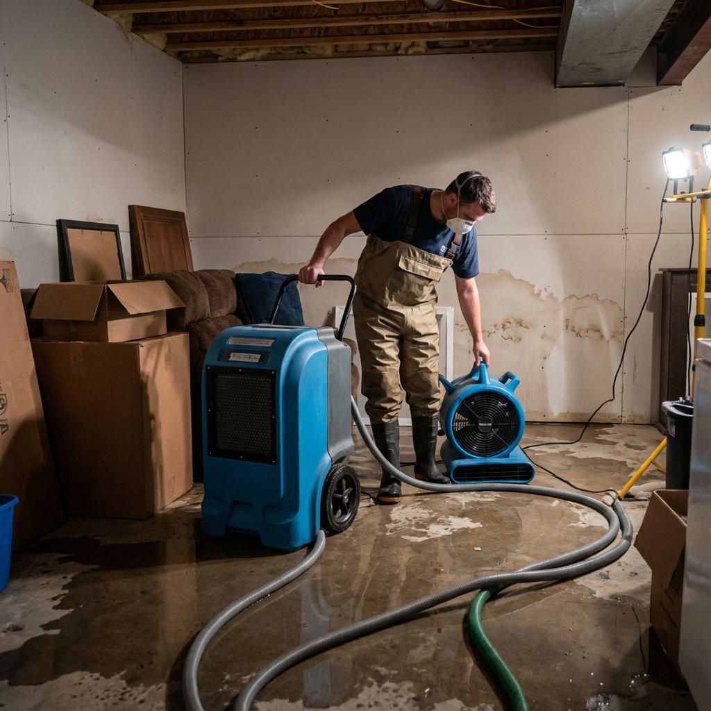 Water damage restoration in Downey