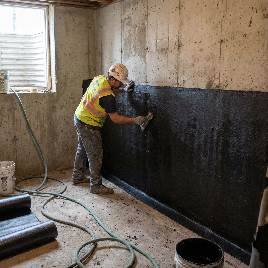 Foundation waterproofing in Fontana
